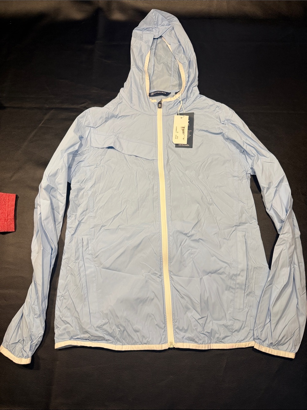 Cutter & Buck Light Blue Hooded Windbreaker Jacket